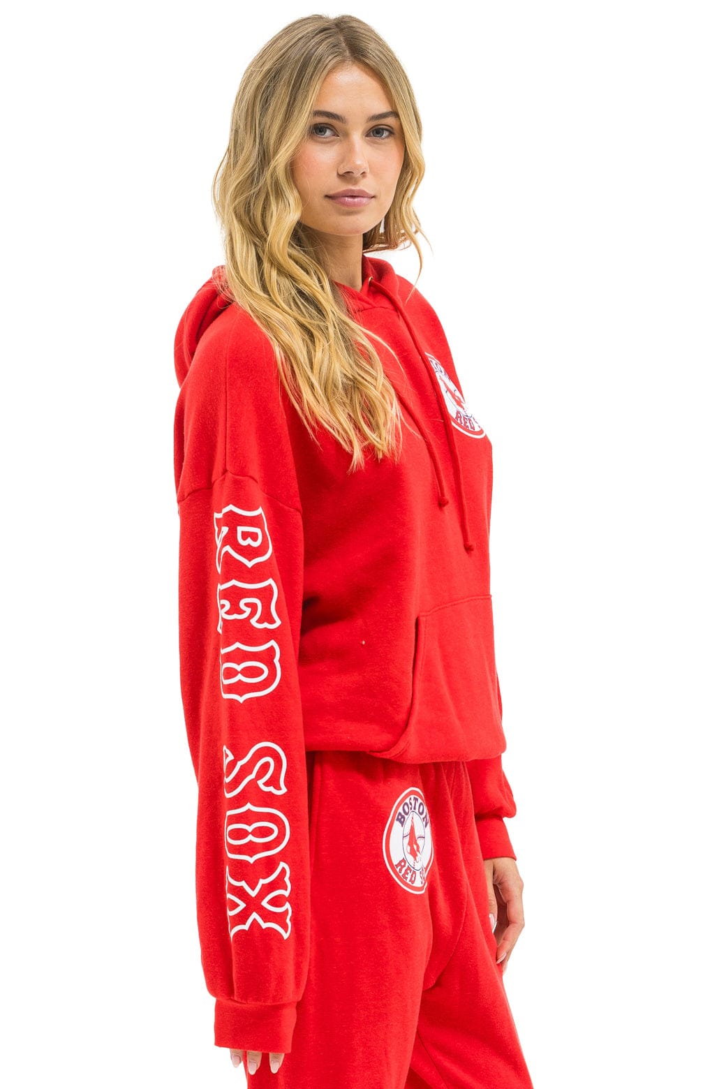Aviator Nation RED SOX RELAXED PULLOVER HOODIE - RED