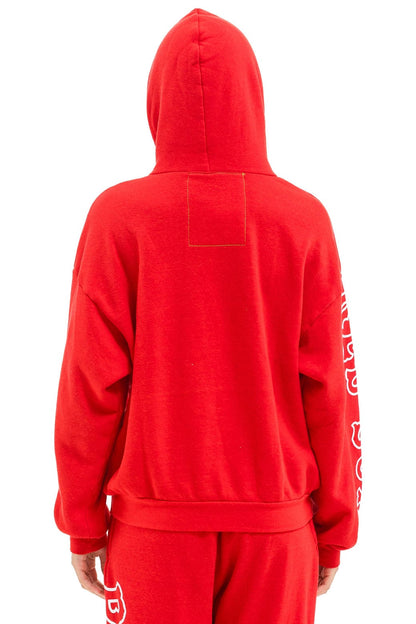 Aviator Nation RED SOX RELAXED PULLOVER HOODIE - RED