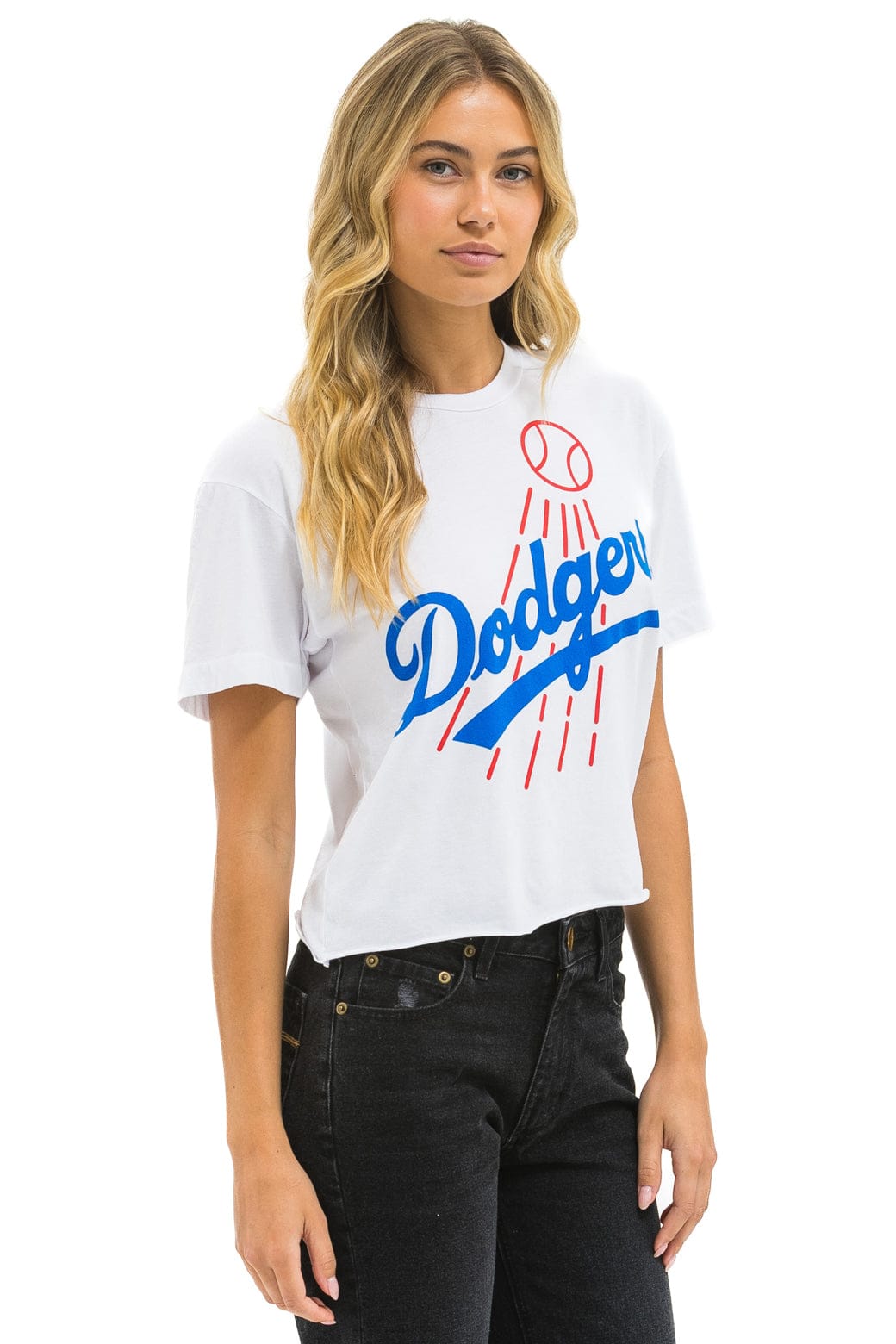 Aviator Nation LOS ANGELES DODGERS BOYFRIEND TEE - WHITE