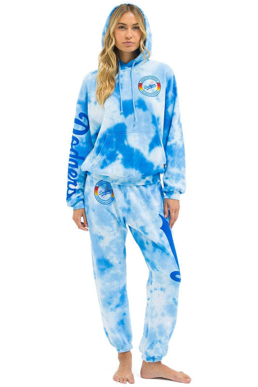 Aviator Nation LOS ANGELES DODGERS HAND DYED SWEATPANTS - TIE DYE BLUE