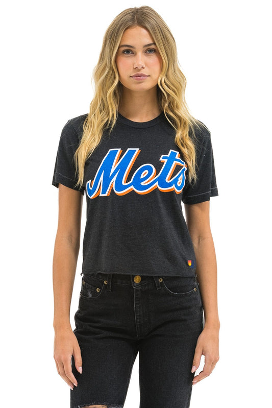 Aviator Nation NY METS AVIATOR NATION BOYFRIEND TEE - BLACK