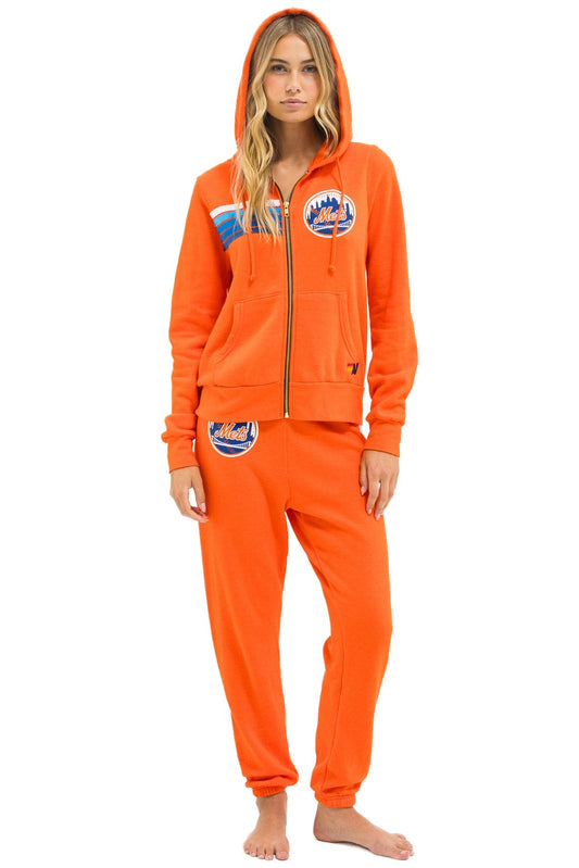 Aviator Nation NY METS 5 STRIPE UNISEX SWEATPANTS - ORANGE // BLUE