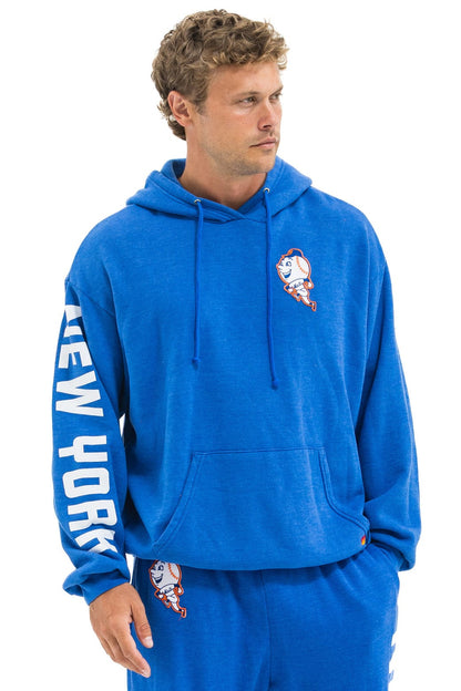 Aviator Nation NY METS RELAXED PULLOVER HOODIE - BLUE