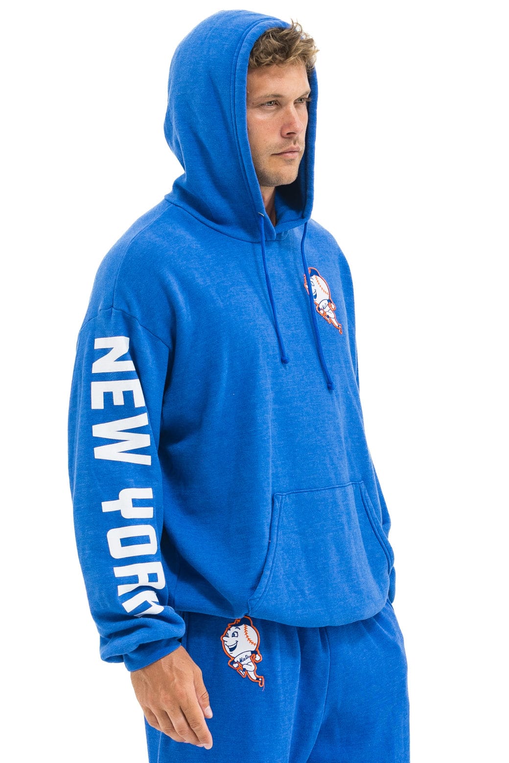 Aviator Nation NY METS RELAXED PULLOVER HOODIE - BLUE