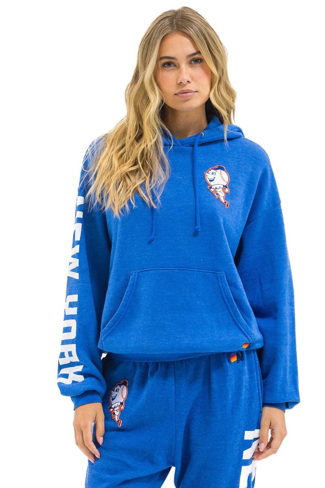 Aviator Nation NY METS RELAXED PULLOVER HOODIE - BLUE