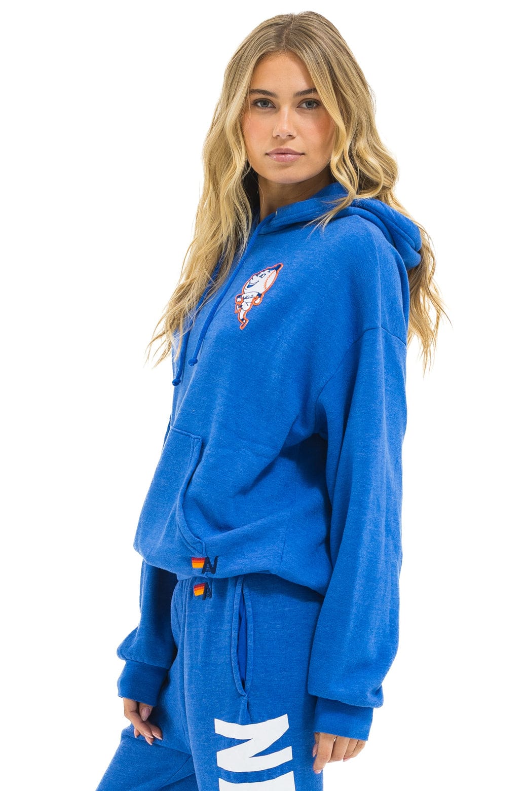 Aviator Nation NY METS RELAXED PULLOVER HOODIE - BLUE
