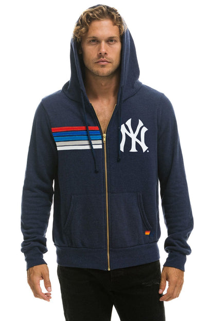 Aviator Nation NY YANKEES 5 STRIPE ZIP HOODIE - NAVY // USA