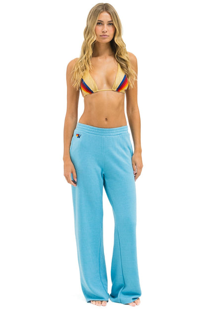 Aviator Nation WIDE LEG POCKET SWEATPANTS - AQUA