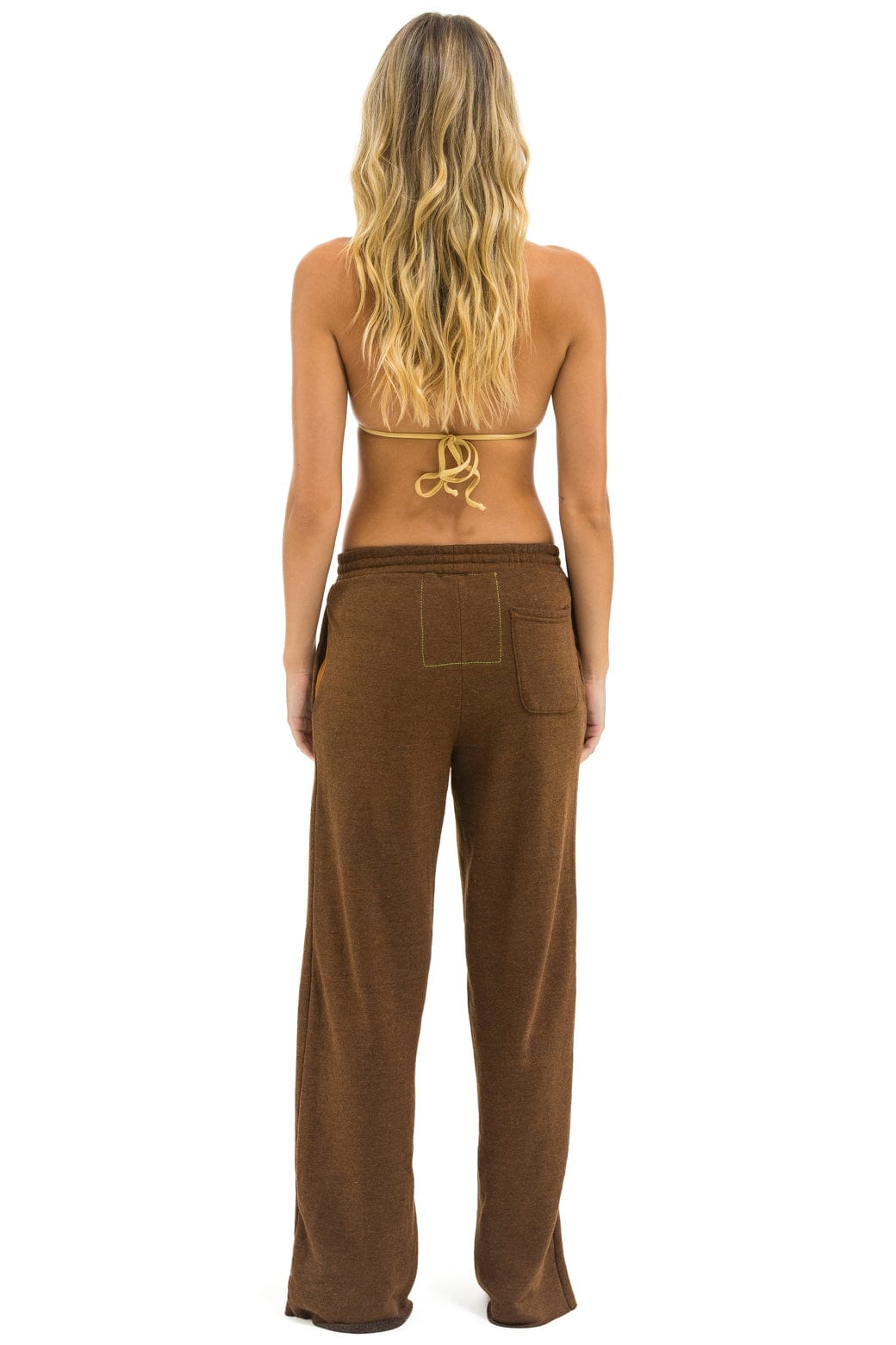 Aviator Nation WIDE LEG POCKET SWEATPANTS - CHOCOLATE