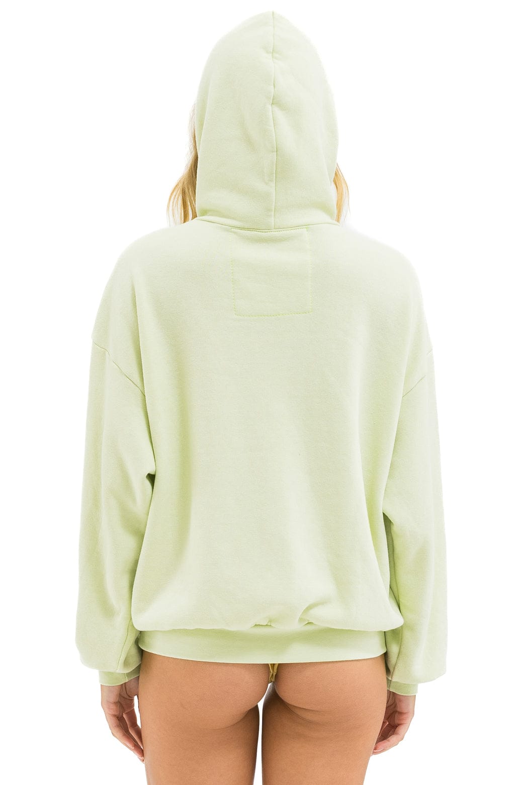 Aviator Nation WAVE STRIPE 4 PULLOVER HOODIE RELAXED - LIME CREAM // SEAFOAM