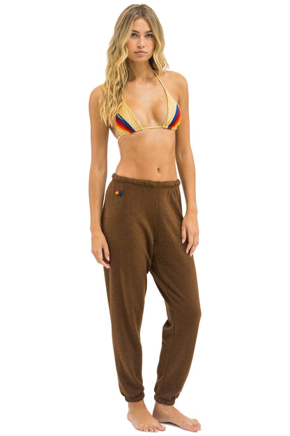 Aviator Nation 5 STRIPE SWEATPANTS - CHOCOLATE // ESPRESSO