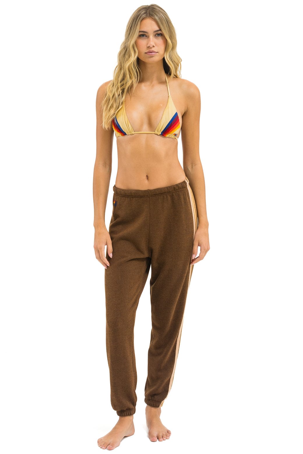 Aviator Nation 5 STRIPE SWEATPANTS - CHOCOLATE // ESPRESSO