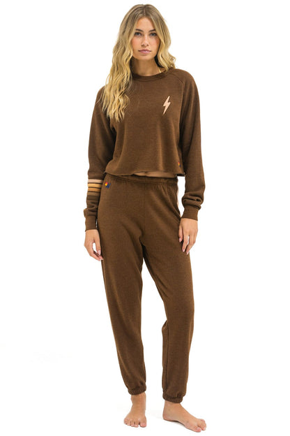 Aviator Nation 5 STRIPE SWEATPANTS - CHOCOLATE // ESPRESSO