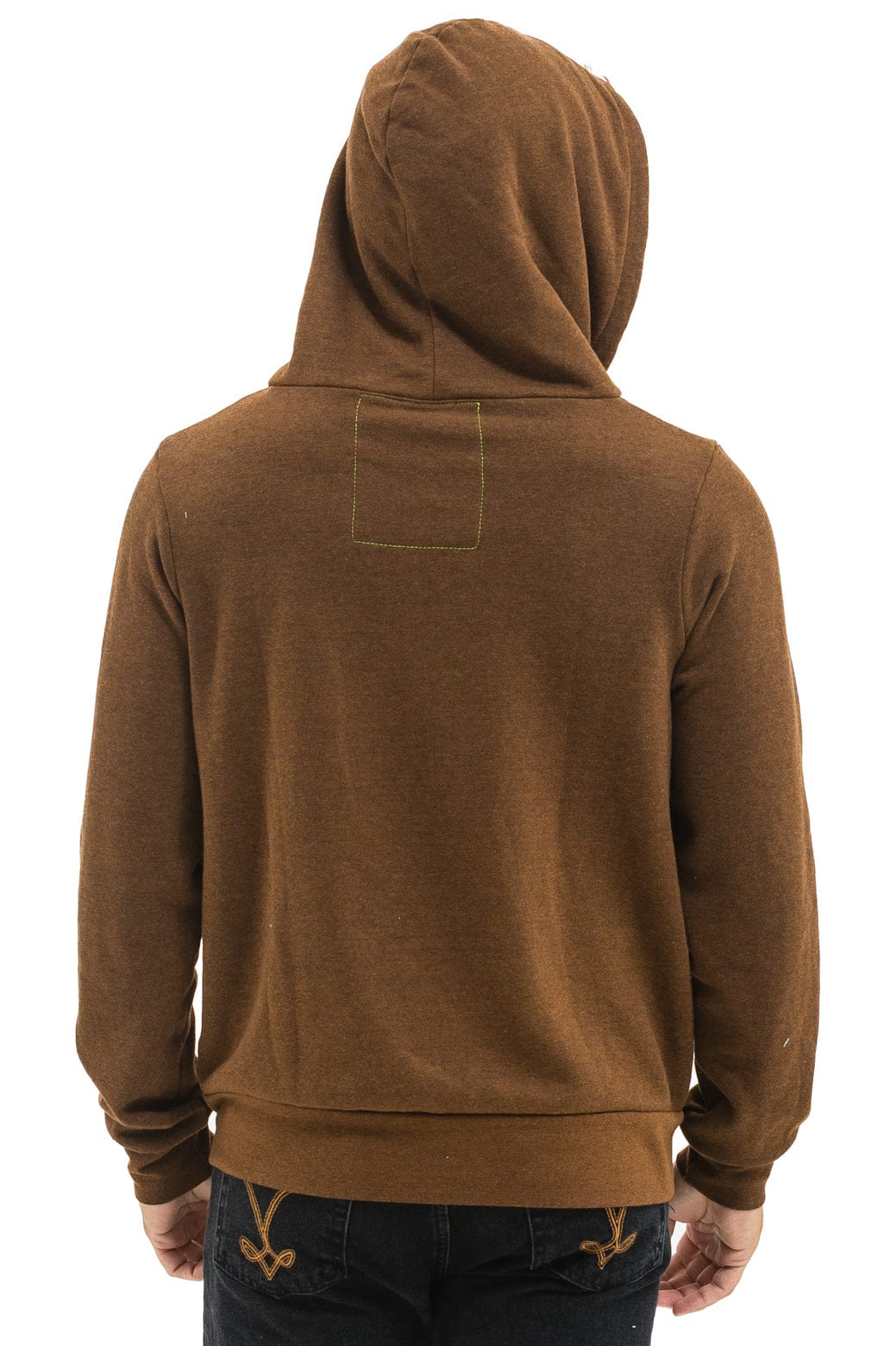 Aviator Nation 5 STRIPE HOODIE - CHOCOLATE // WHITE NEON