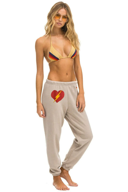 Aviator Nation BOLT HEART SWEATPANTS - SAND