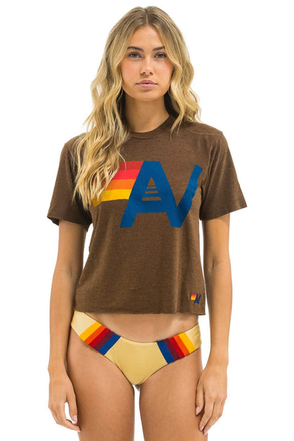 Aviator Nation LOGO BOYFRIEND TEE - CHOCOLATE