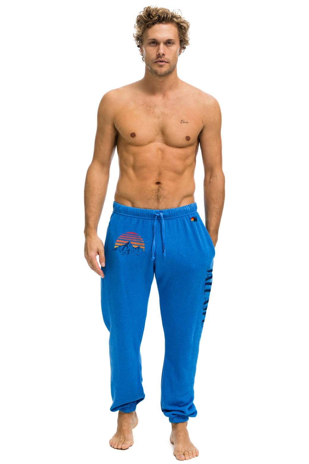Aviator Nation JAZZ ASPEN SNOWMASS 2025 - UNISEX POCKET SWEATPANTS - ADVENTURE BLUE