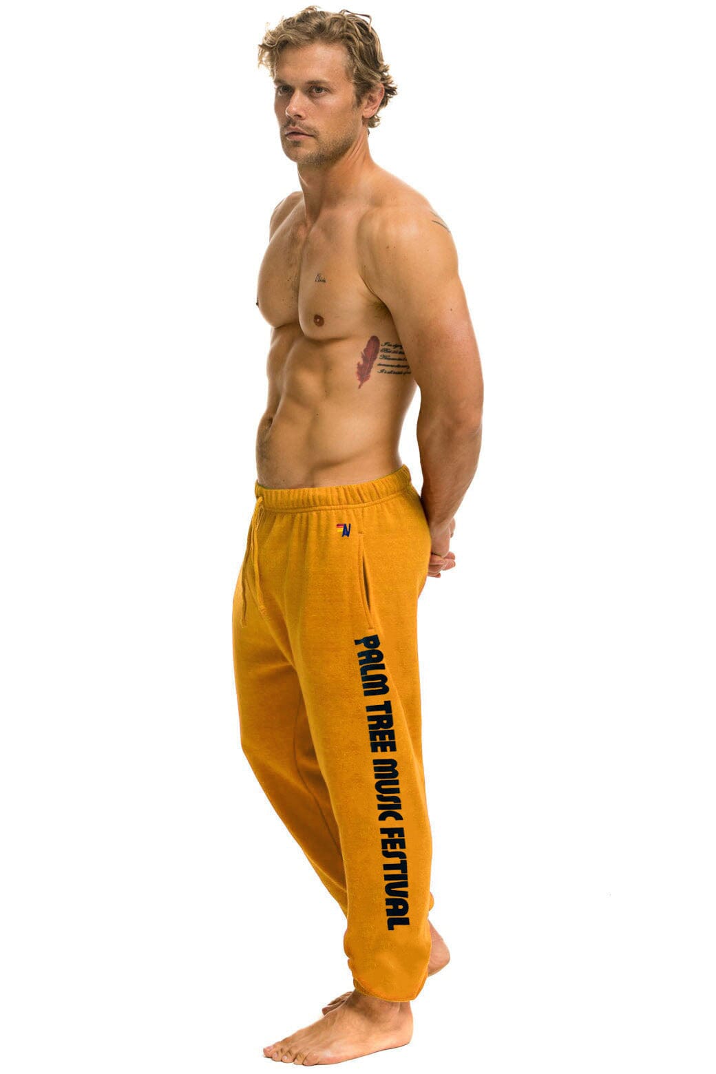 Aviator Nation PALM TREE FESTIVAL MONTECITO 2025 UNISEX SWEATPANTS - GOLD