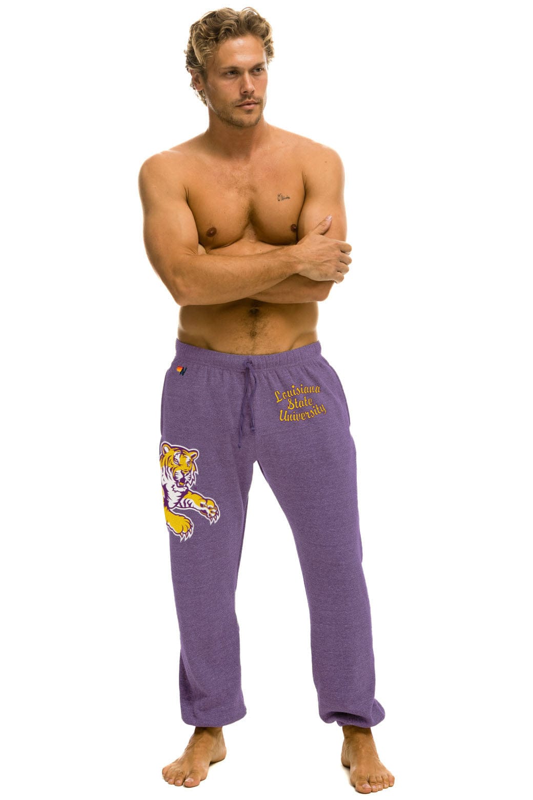 Aviator Nation LSU TIGER UNISEX POCKET SWEATPANTS - GRAPE