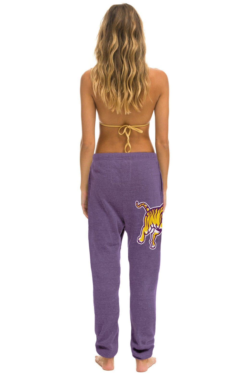 Aviator Nation LSU TIGER UNISEX POCKET SWEATPANTS - GRAPE