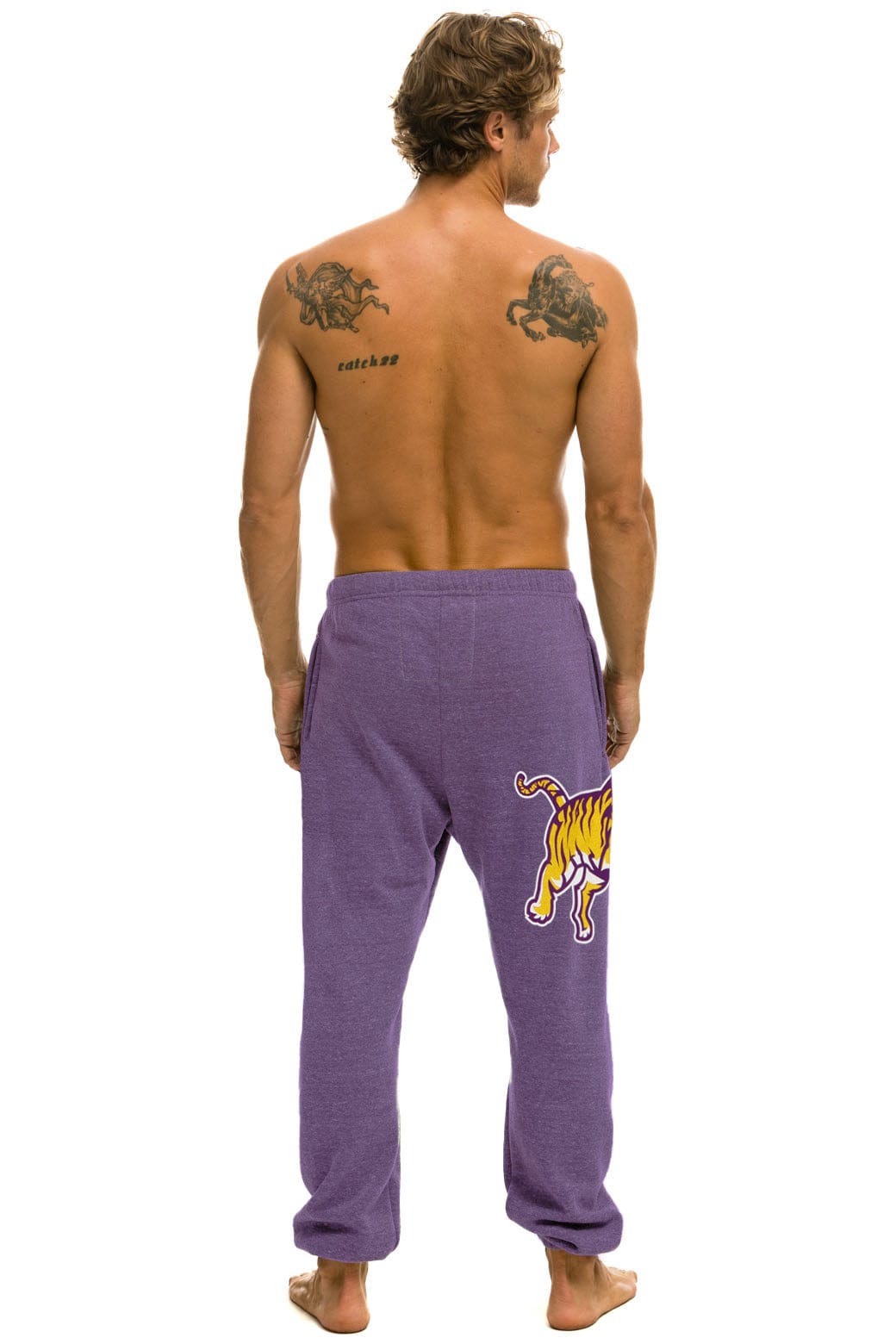 Aviator Nation LSU TIGER UNISEX POCKET SWEATPANTS - GRAPE