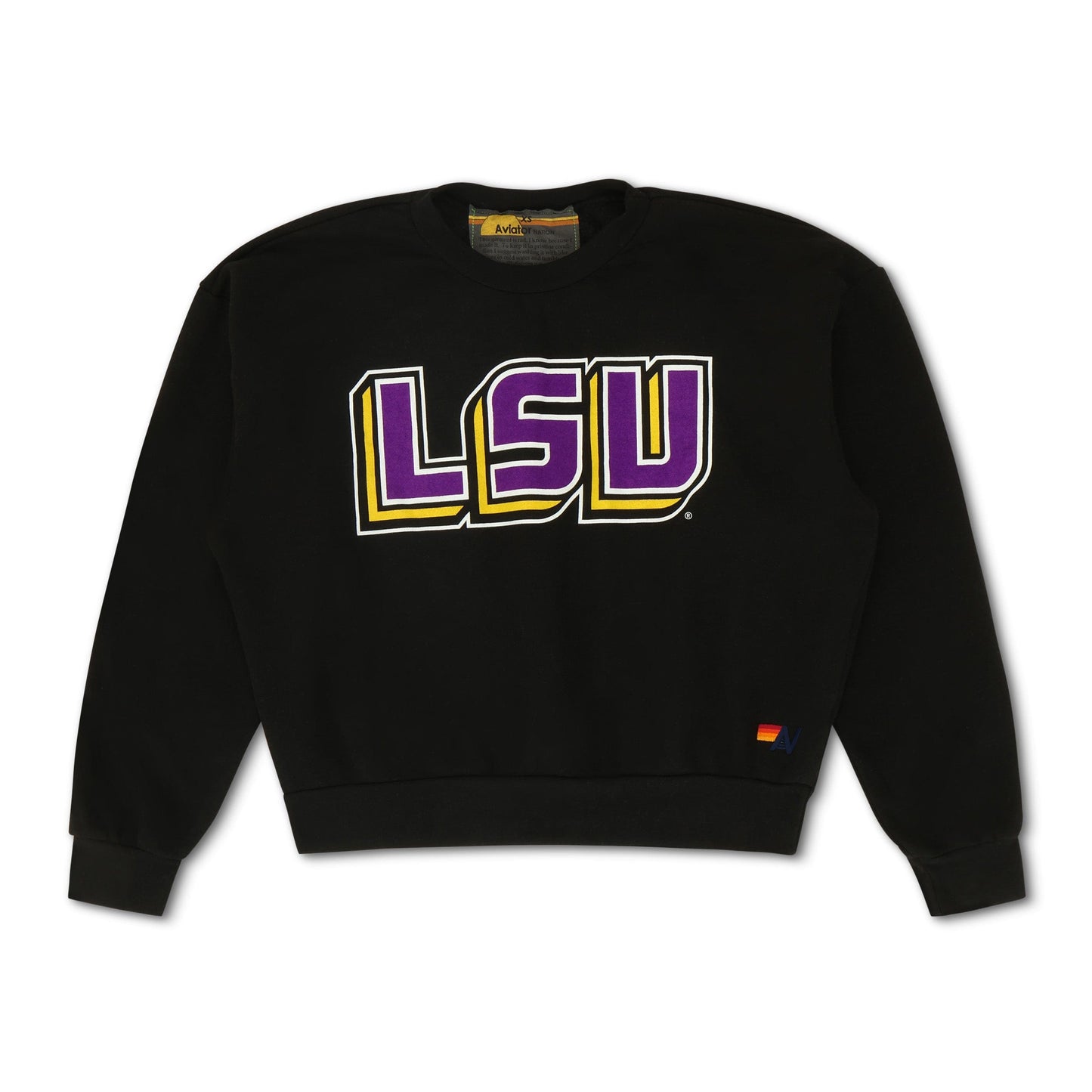 Aviator Nation LSU RELAXED CREW SWEATSHIRT - BLACK