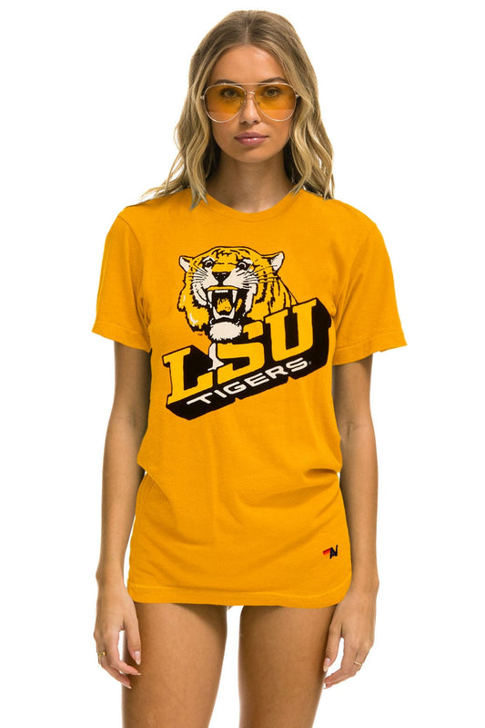 Aviator Nation LSU BOLT CREW TEE SHIRT - GOLD