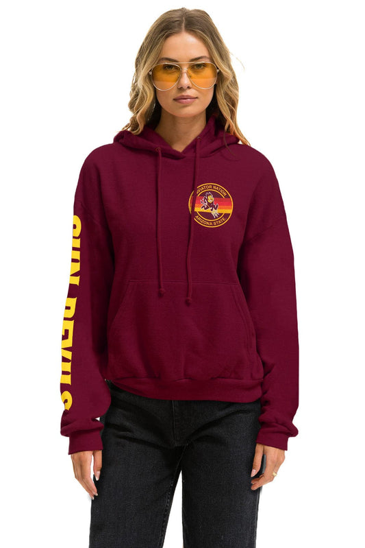 Aviator Nation ASU FORK PULLOVER HOODIE RELAXED - MAROON