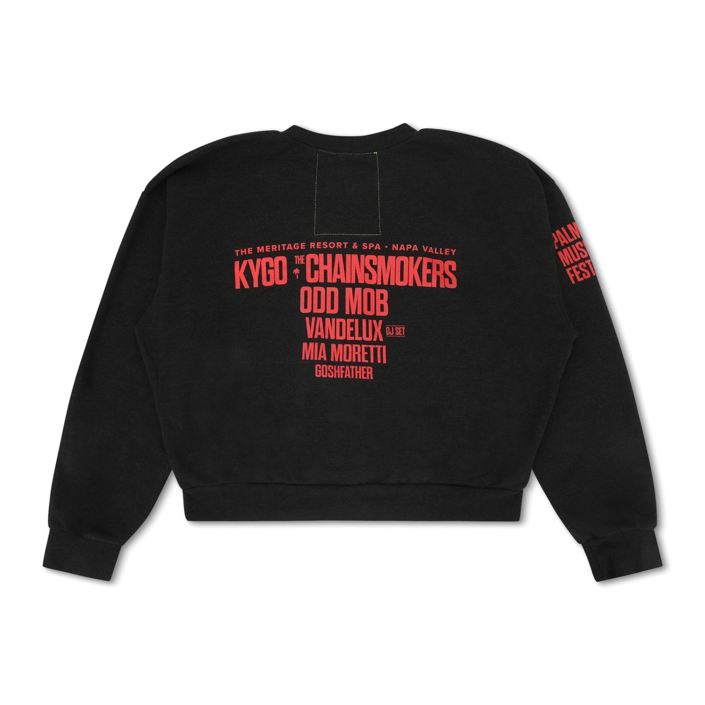 Aviator Nation PALM TREE FEST NAPA 2025 CREW SWEATSHIRT RELAXED - BLACK
