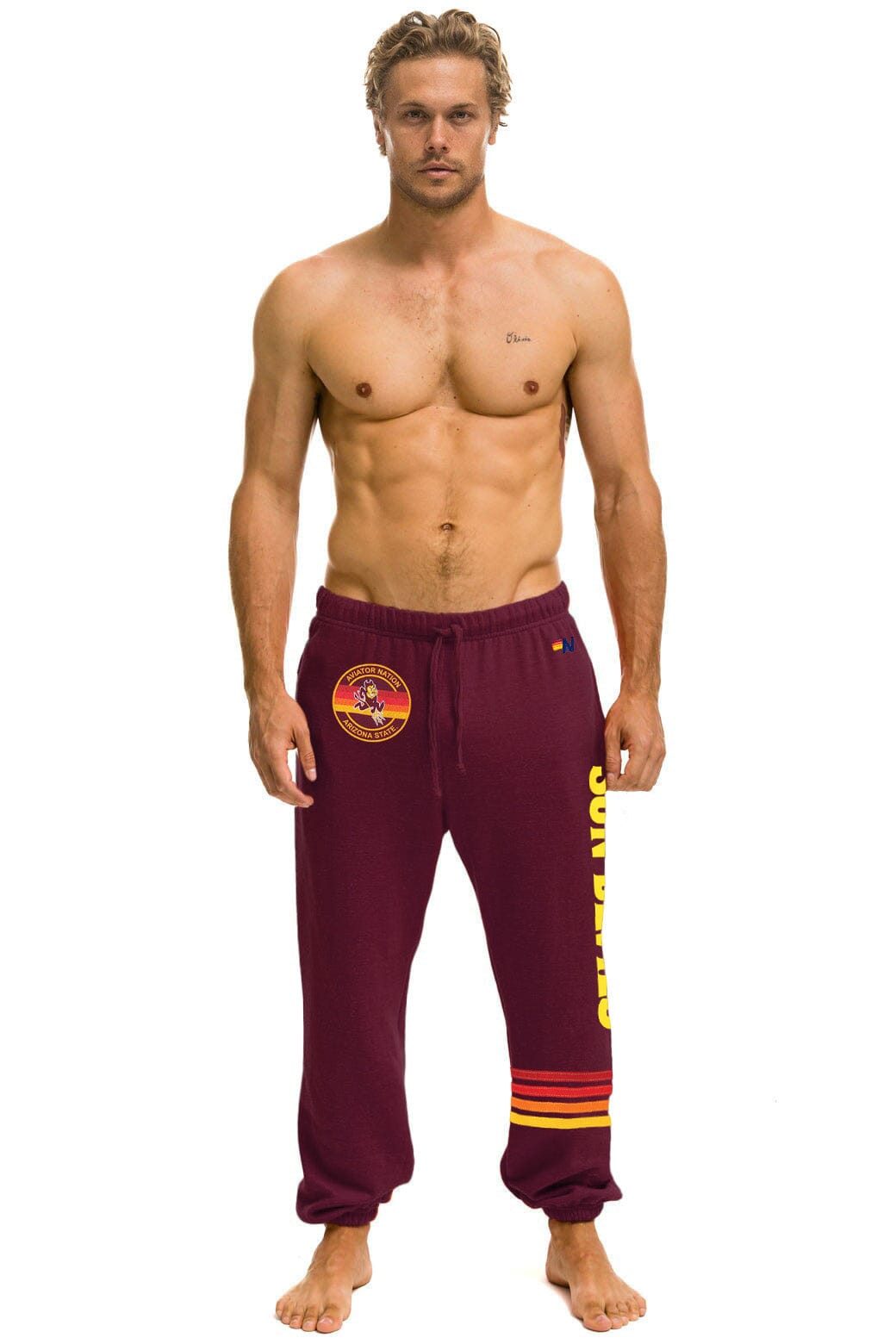 Aviator Nation ASU FORK UNISEX POCKET SWEATPANTS - MAROON