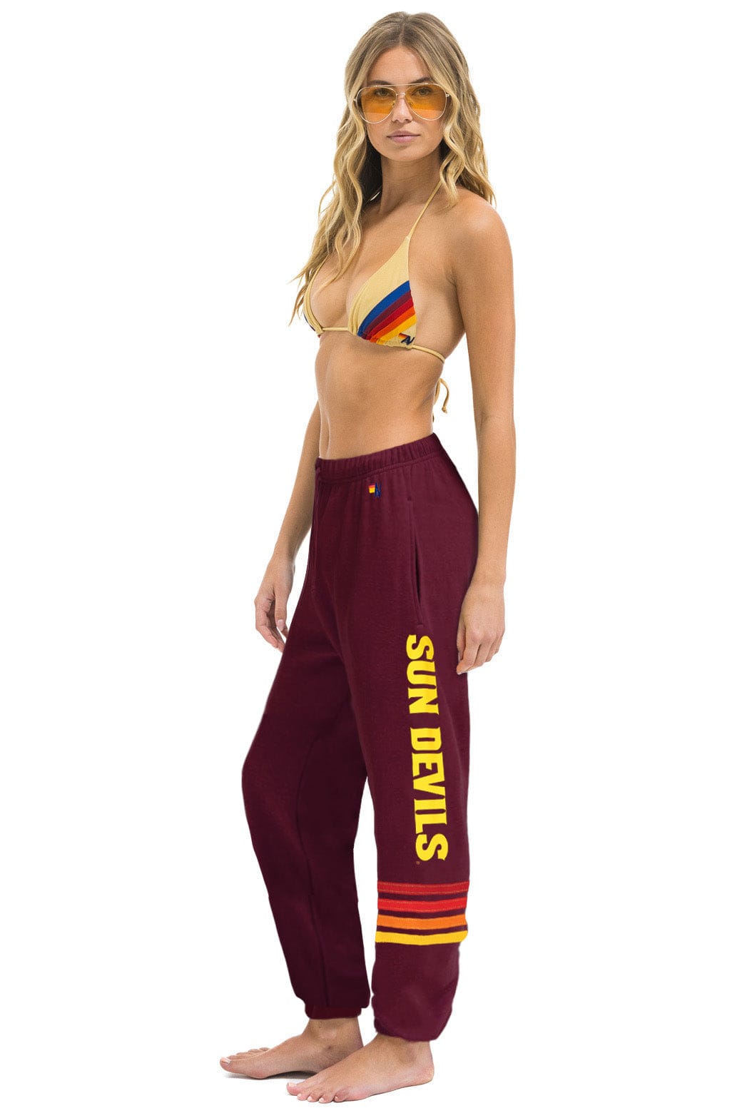 Aviator Nation ASU FORK UNISEX POCKET SWEATPANTS - MAROON