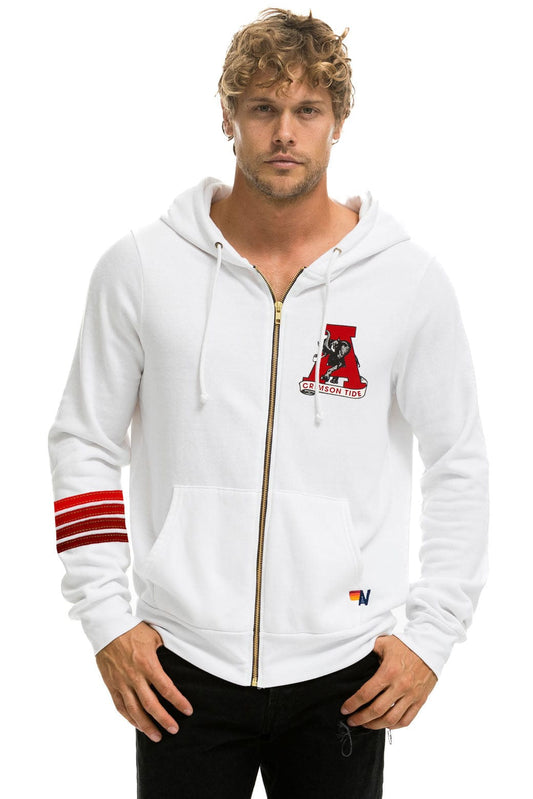 Aviator Nation UNIVERSITY OF ALABAMA ROLL TIDE ZIP HOODIE - WHITE