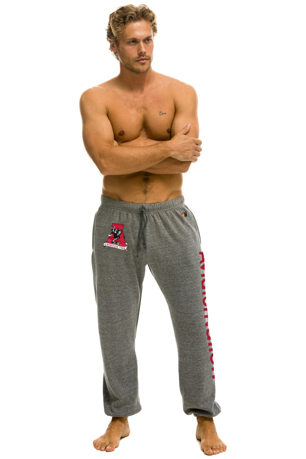 Aviator Nation UNIVERSITY OF ALABAMA UNISEX POCKET SWEATPANTS - HEATHER GREY