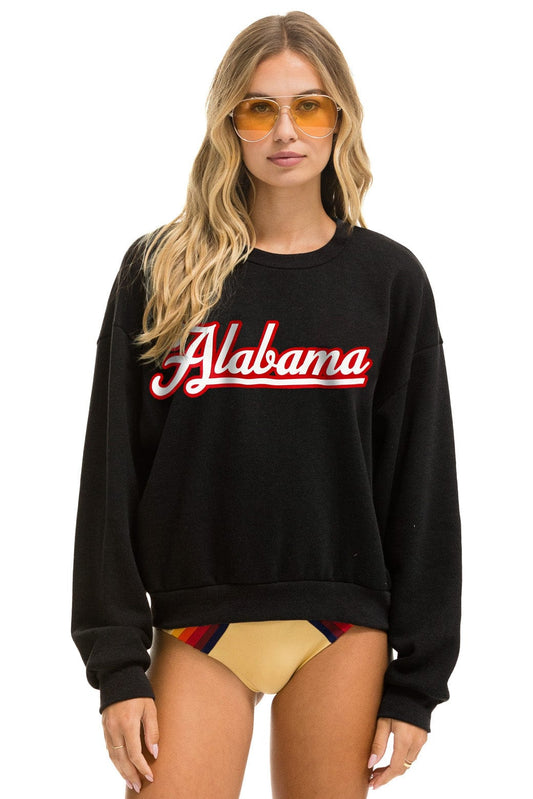 Aviator Nation UNIVERSITY OF ALABAMA RELAXED CREW SWEATSHIRT - BLACK