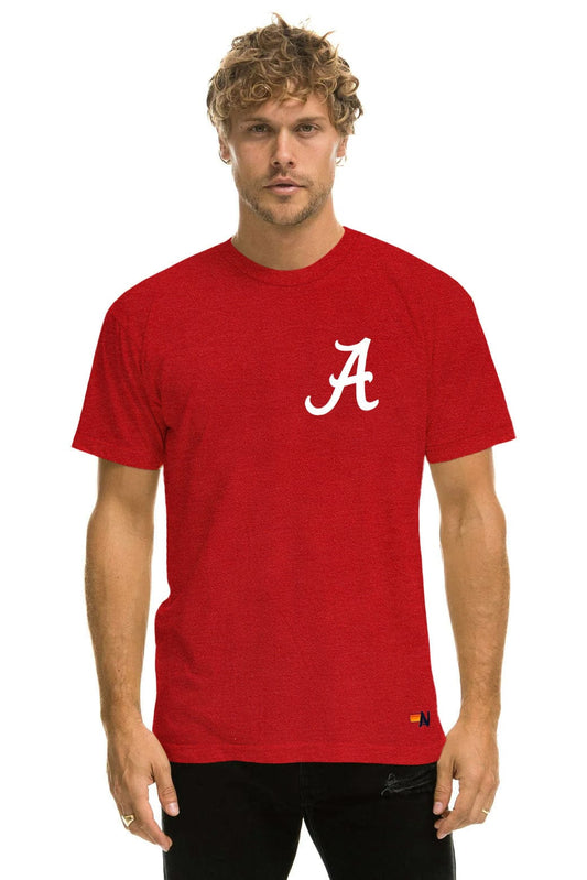 Aviator Nation UNIVERSITY OF ALABAMA BOLT CREW TEE SHIRT - CRIMSON