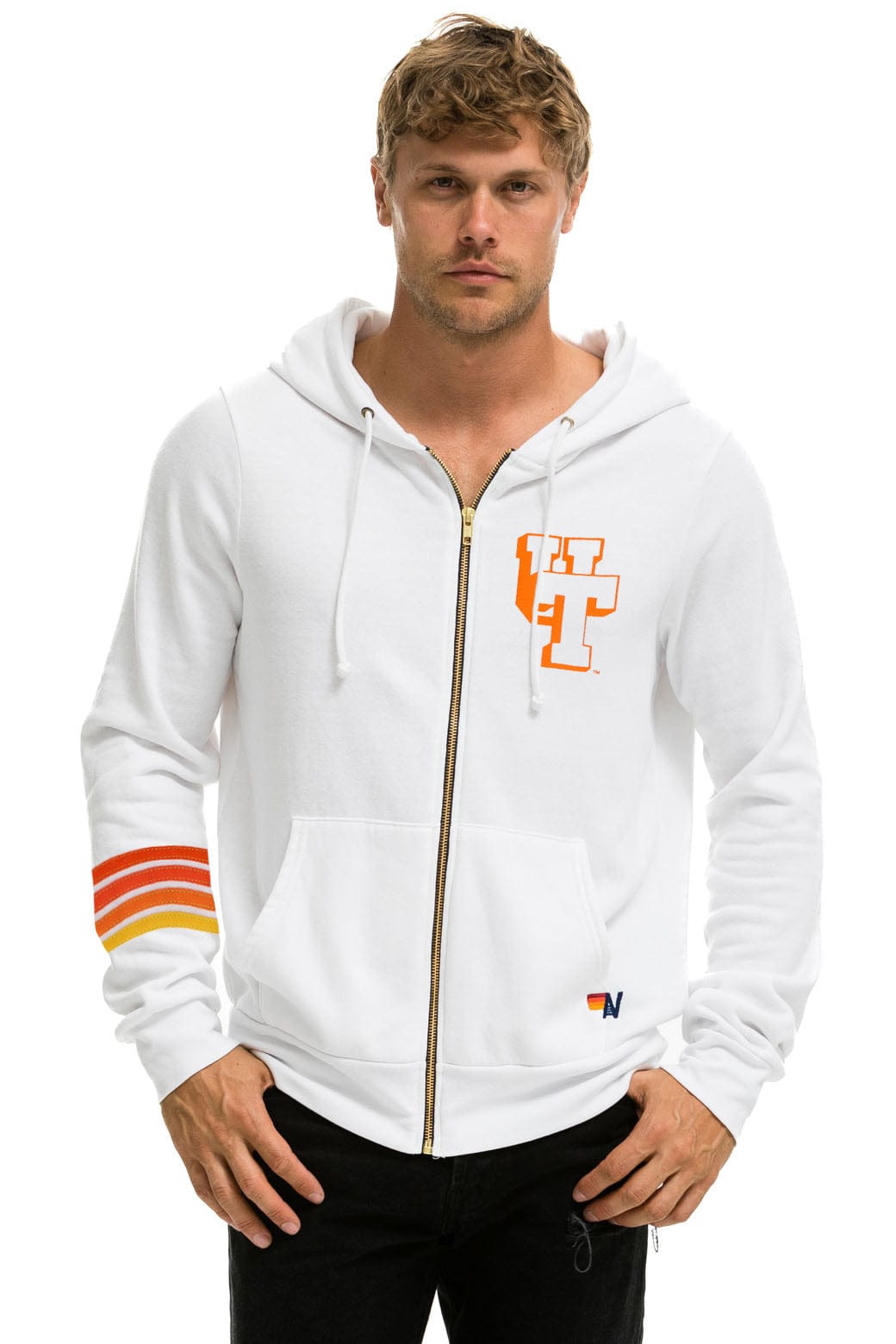 Aviator Nation UNIVERSITY OF TENNESSEE SMOKEY ZIP HOODIE - WHITE