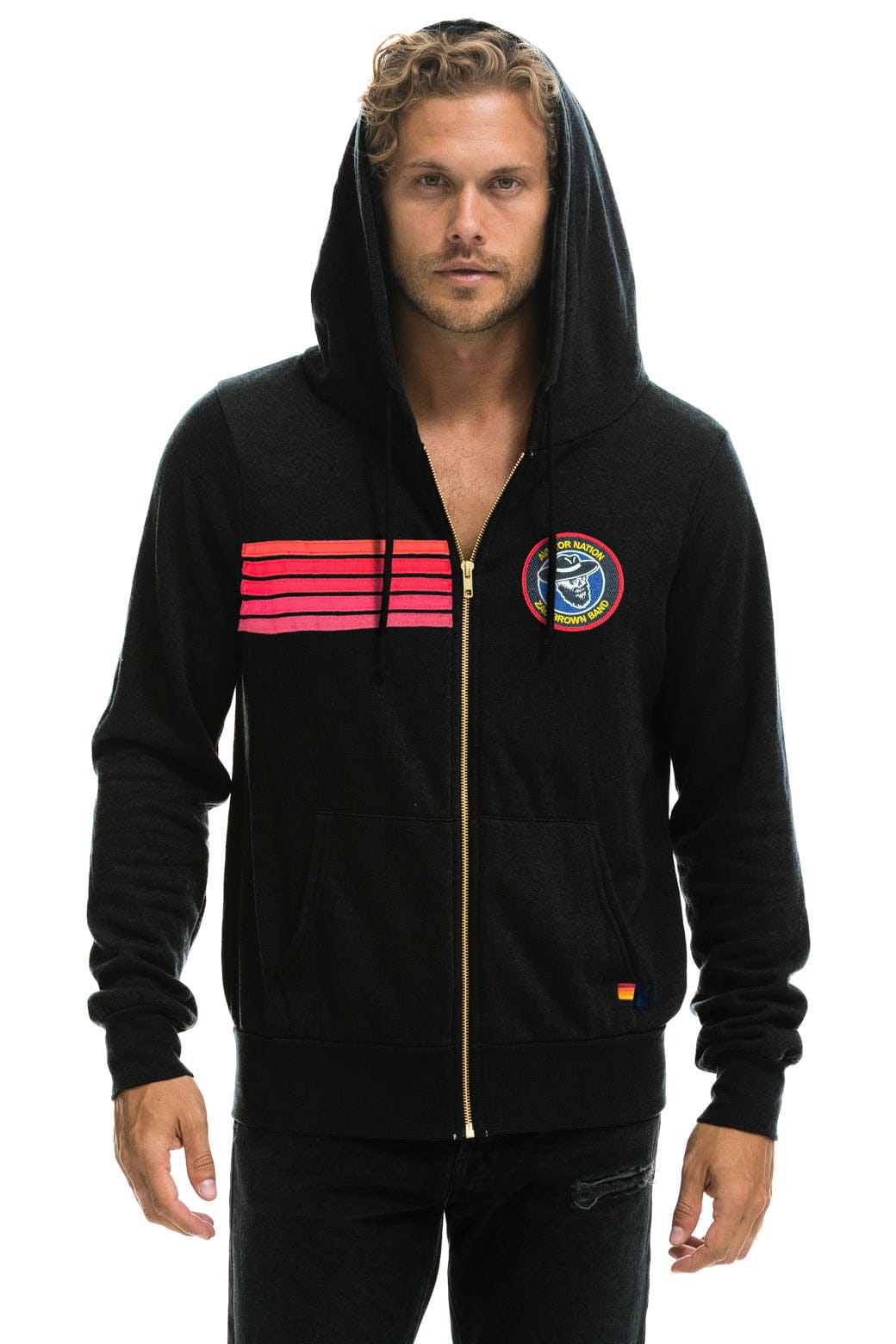 Aviator Nation ZAC BROWN BAND 2025 ZIP HOODIE - BLACK