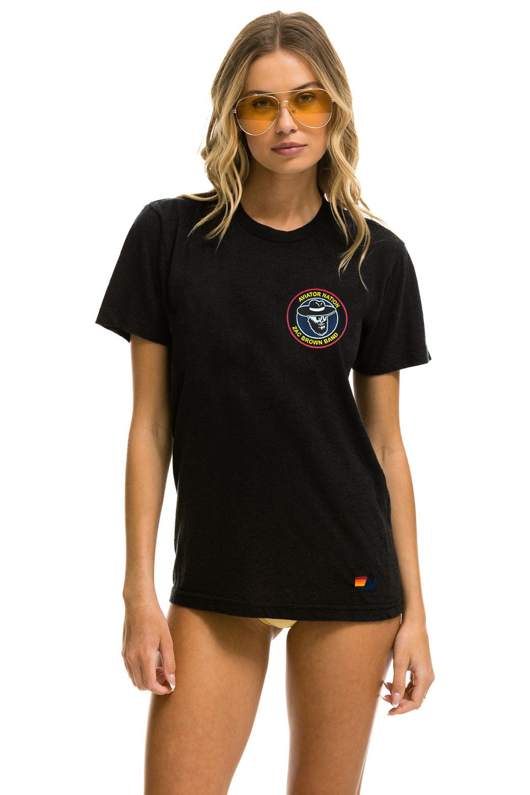 Aviator Nation ZAC BROWN BAND 2025 CREW TEE SHIRT - BLACK