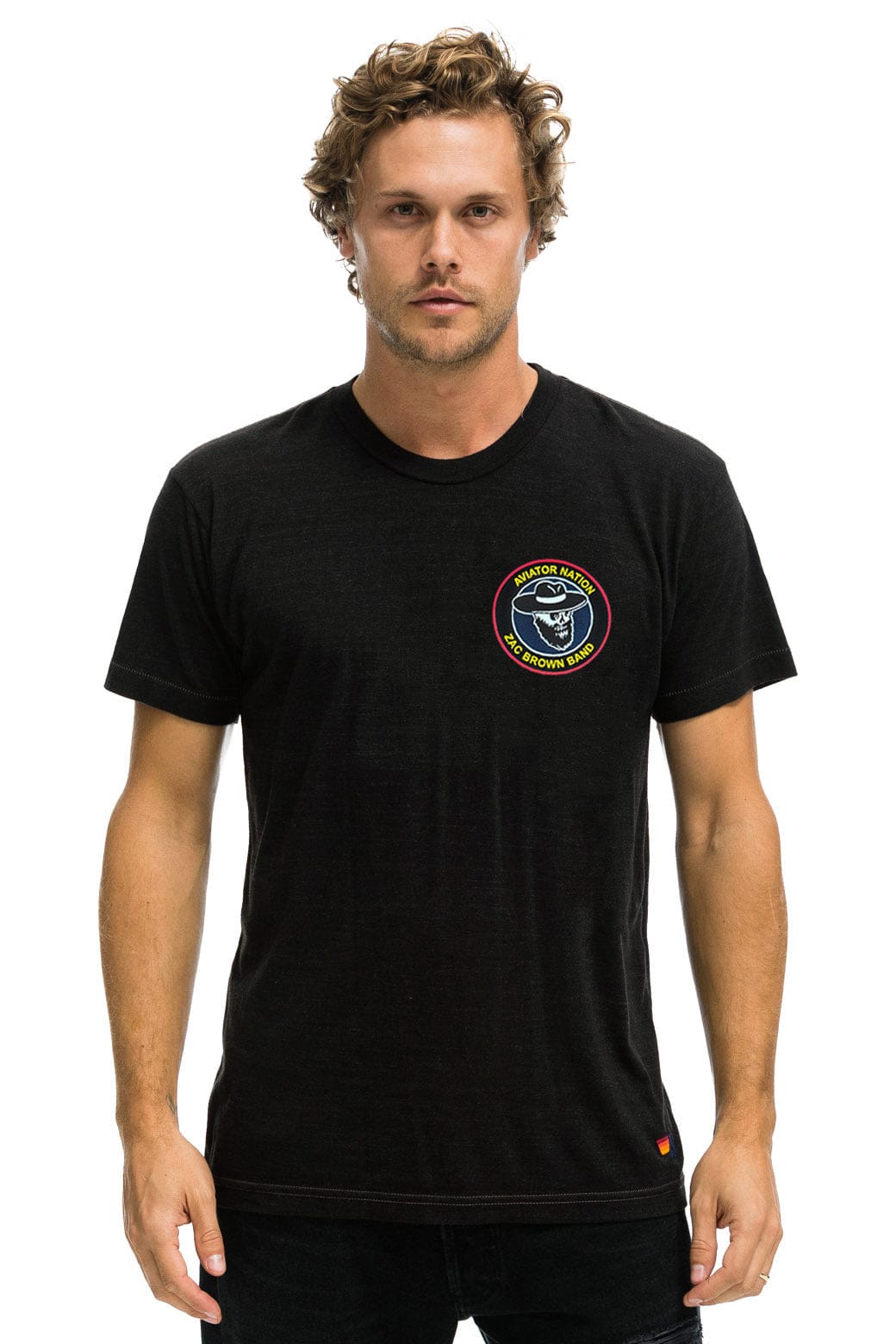 Aviator Nation ZAC BROWN BAND 2025 CREW TEE SHIRT - BLACK