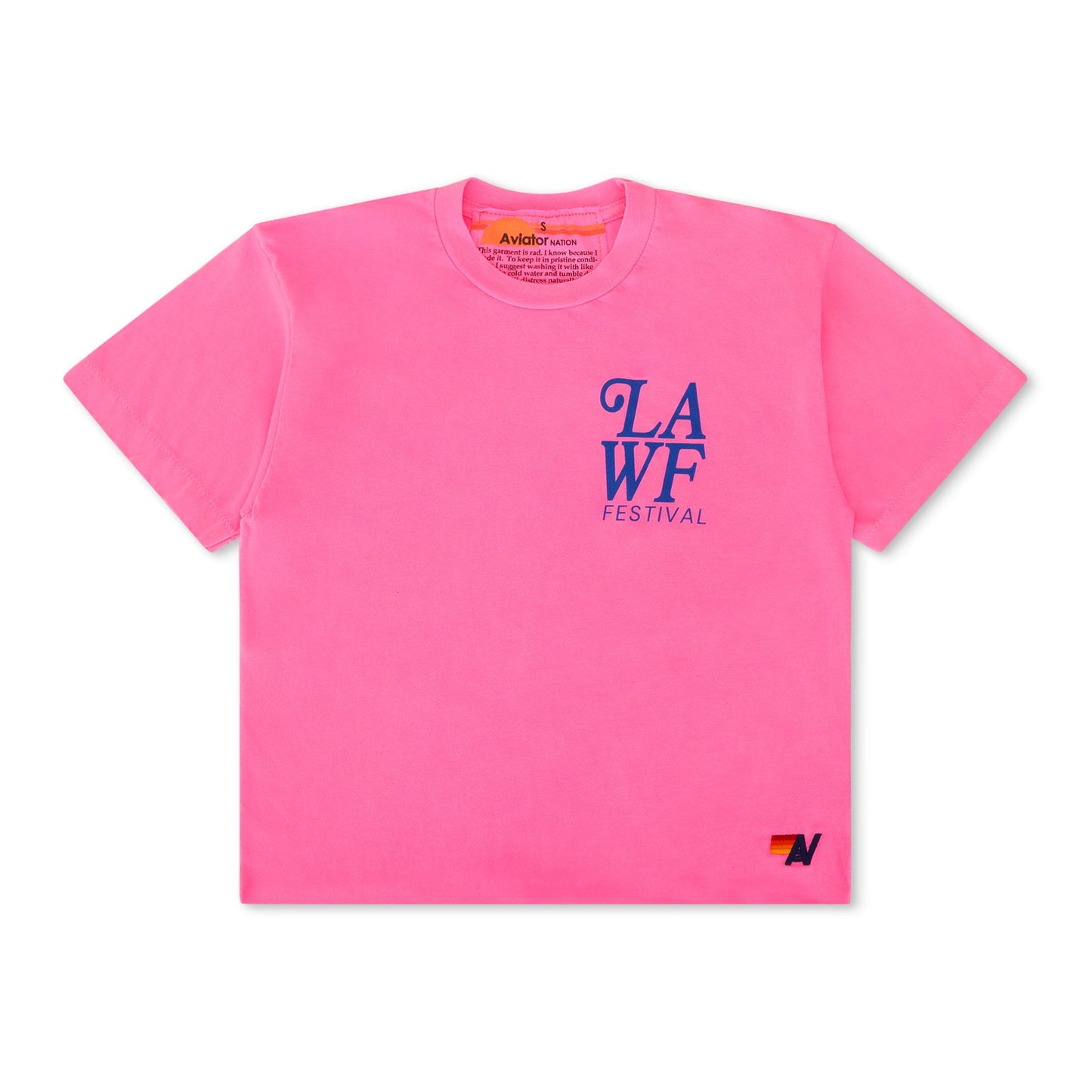 Aviator Nation LOS ANGELES WINE & FOOD 2025 BOYFRIEND TEE - NEON PINK