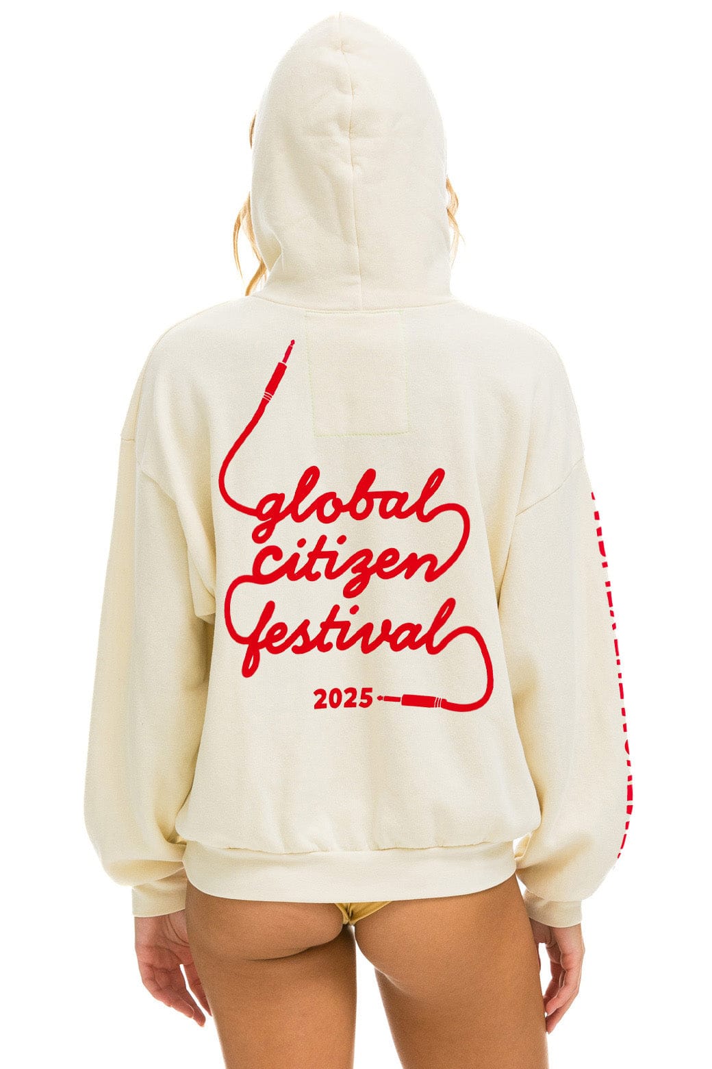 Aviator Nation GLOBAL CITIZEN 2025 RELAXED PULLOVER HOODIE - VINTAGE WHITE