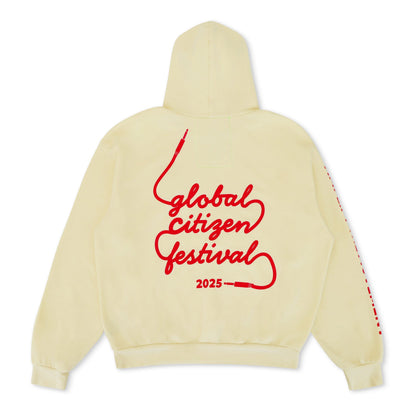 Aviator Nation GLOBAL CITIZEN 2025 RELAXED PULLOVER HOODIE - VINTAGE WHITE