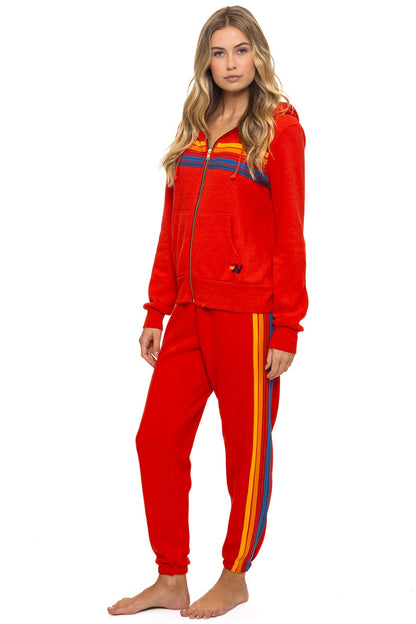 Aviator Nation 5 STRIPE HOODIE - RED