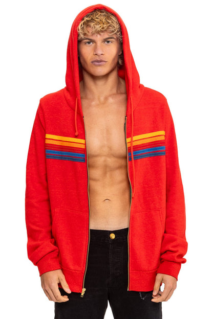 Aviator Nation 5 STRIPE HOODIE - RED