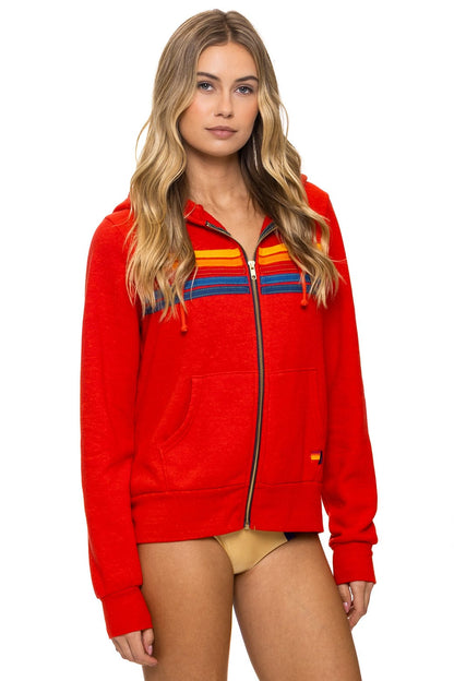 Aviator Nation 5 STRIPE HOODIE - RED
