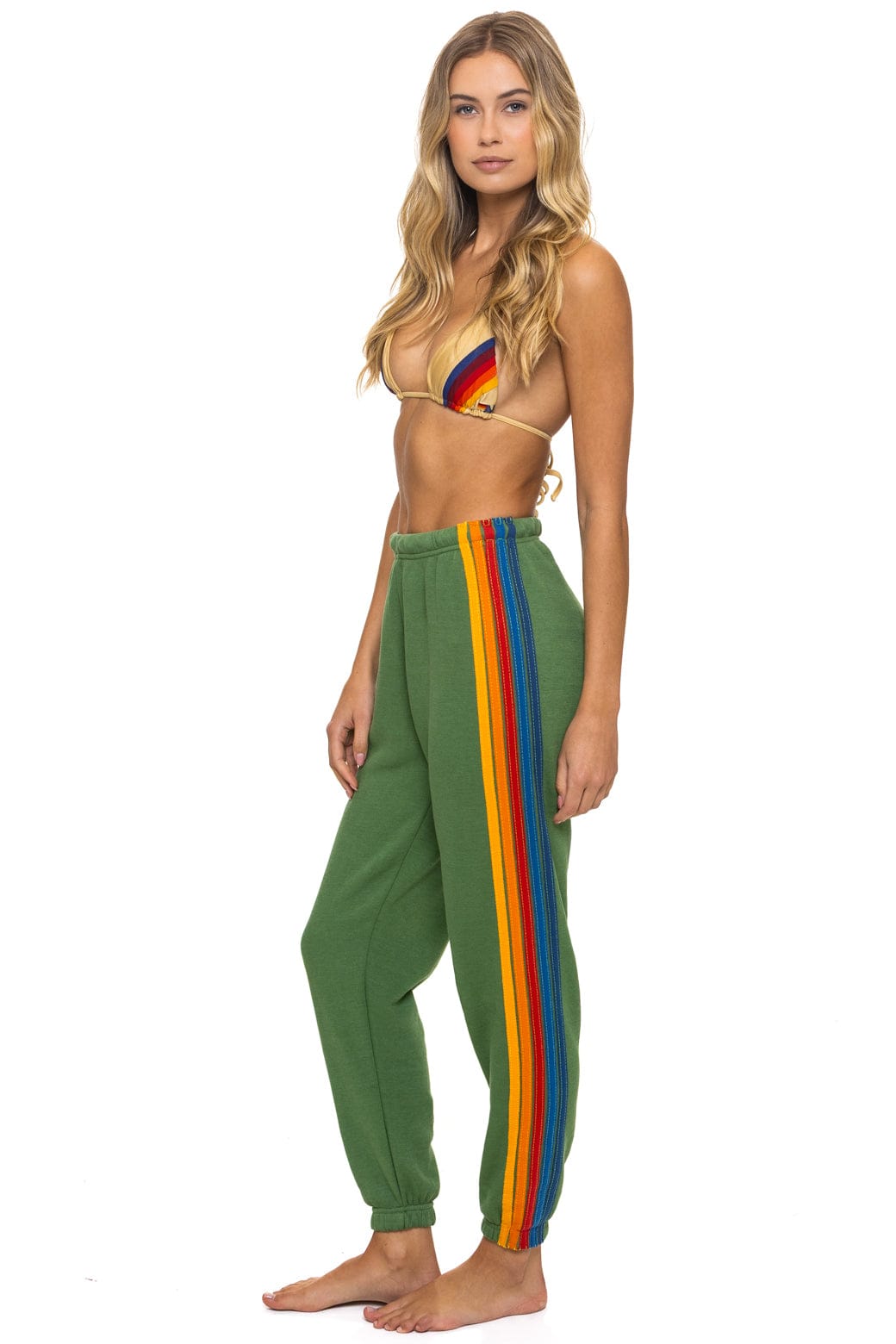 Aviator Nation 5 STRIPE SWEATPANTS - PALM