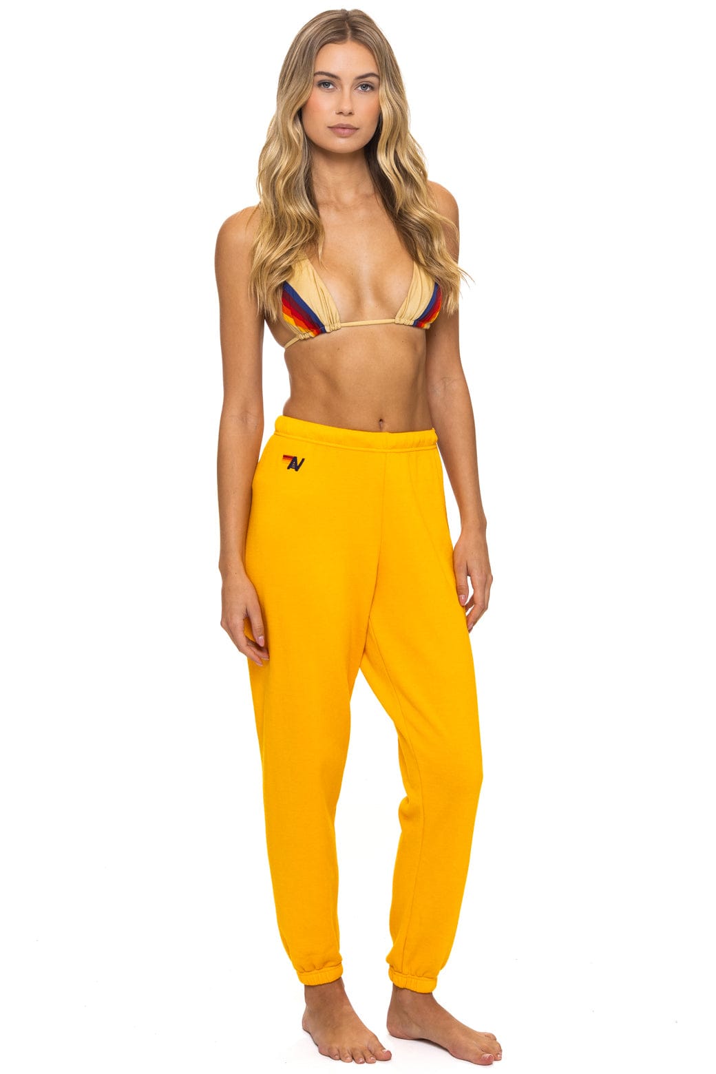 Aviator Nation 5 STRIPE SWEATPANTS - GOLD