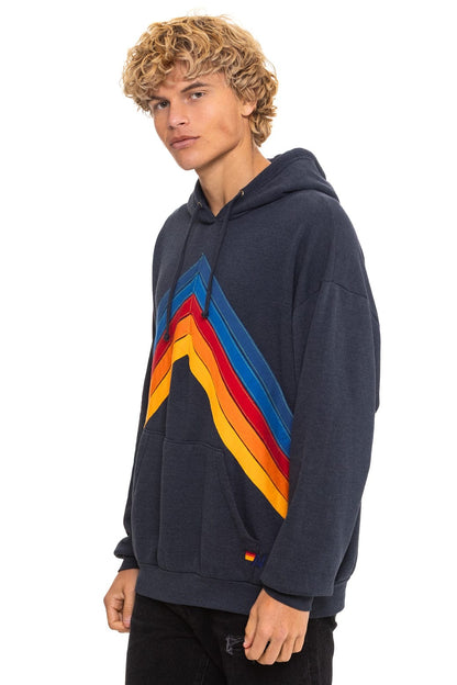 Aviator Nation MOUNTAIN STITCH CHEVRON PULLOVER HOODIE RELAXED - CHARCOAL