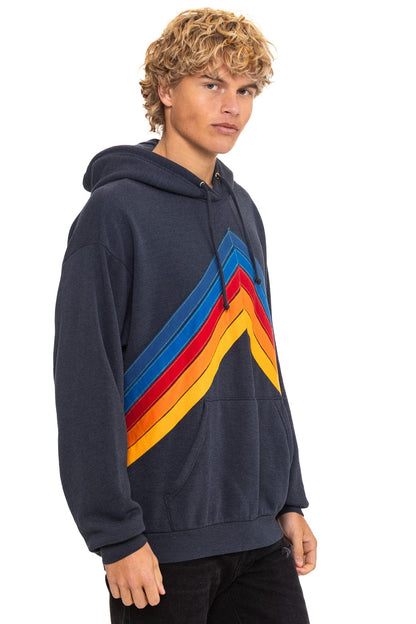 Aviator Nation MOUNTAIN STITCH CHEVRON PULLOVER HOODIE RELAXED - CHARCOAL