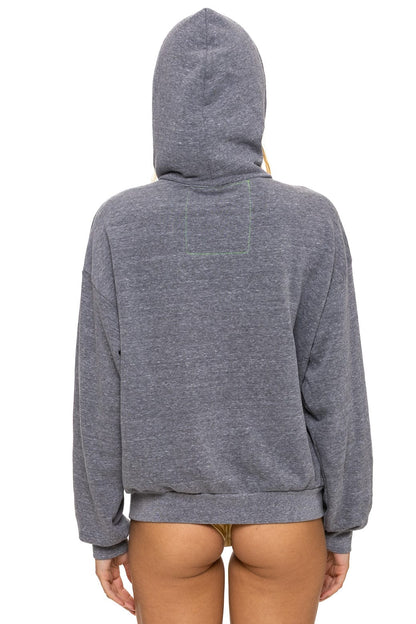 Aviator Nation MOUNTAIN STITCH CHEVRON PULLOVER HOODIE RELAXED - HEATHER GREY